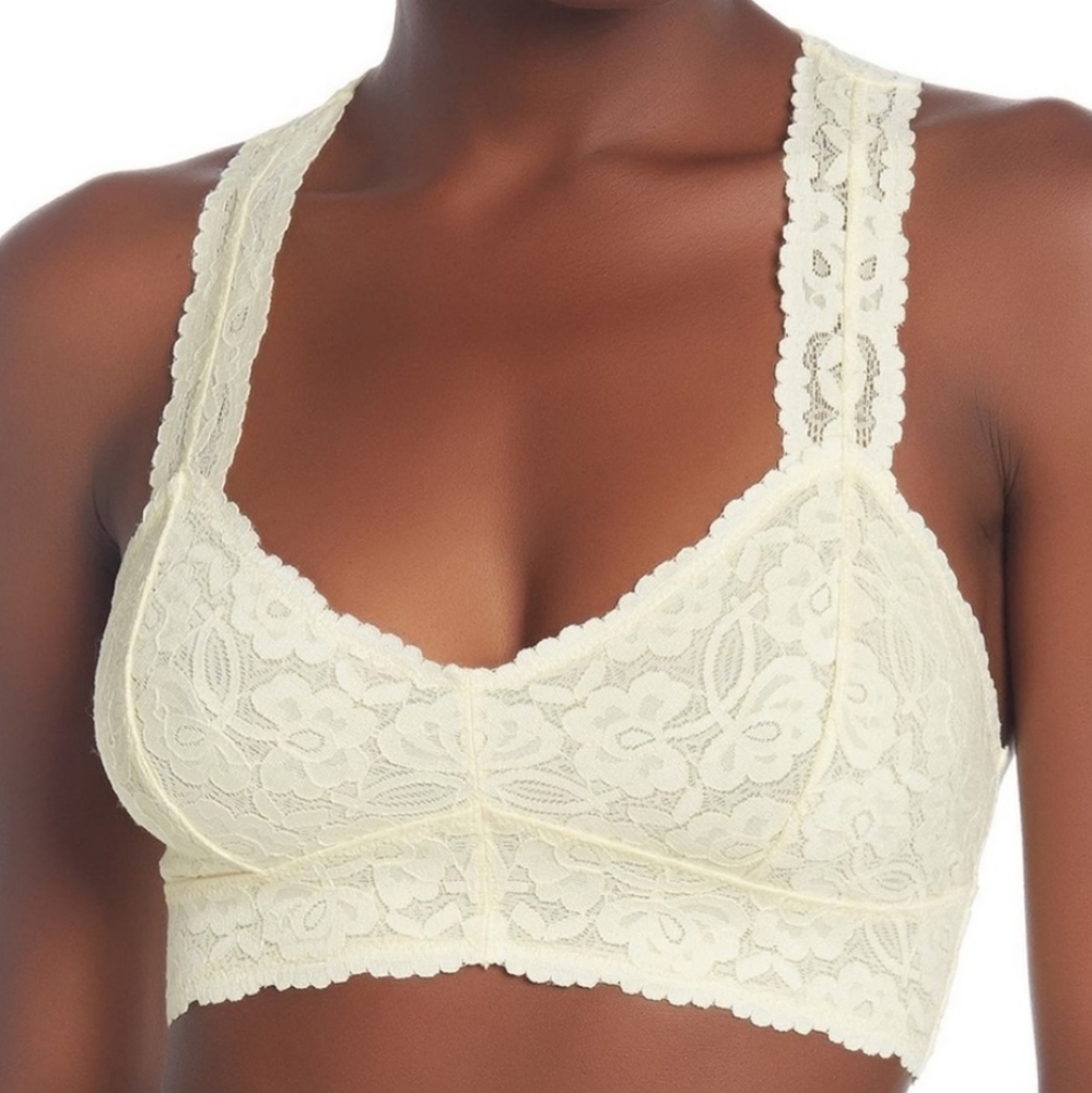 Free People Galloon Lace Racerback Bralette yellow